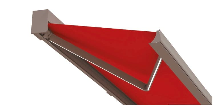 Store banne STORAL K - Vue d'ensemble coffre et toile déployée